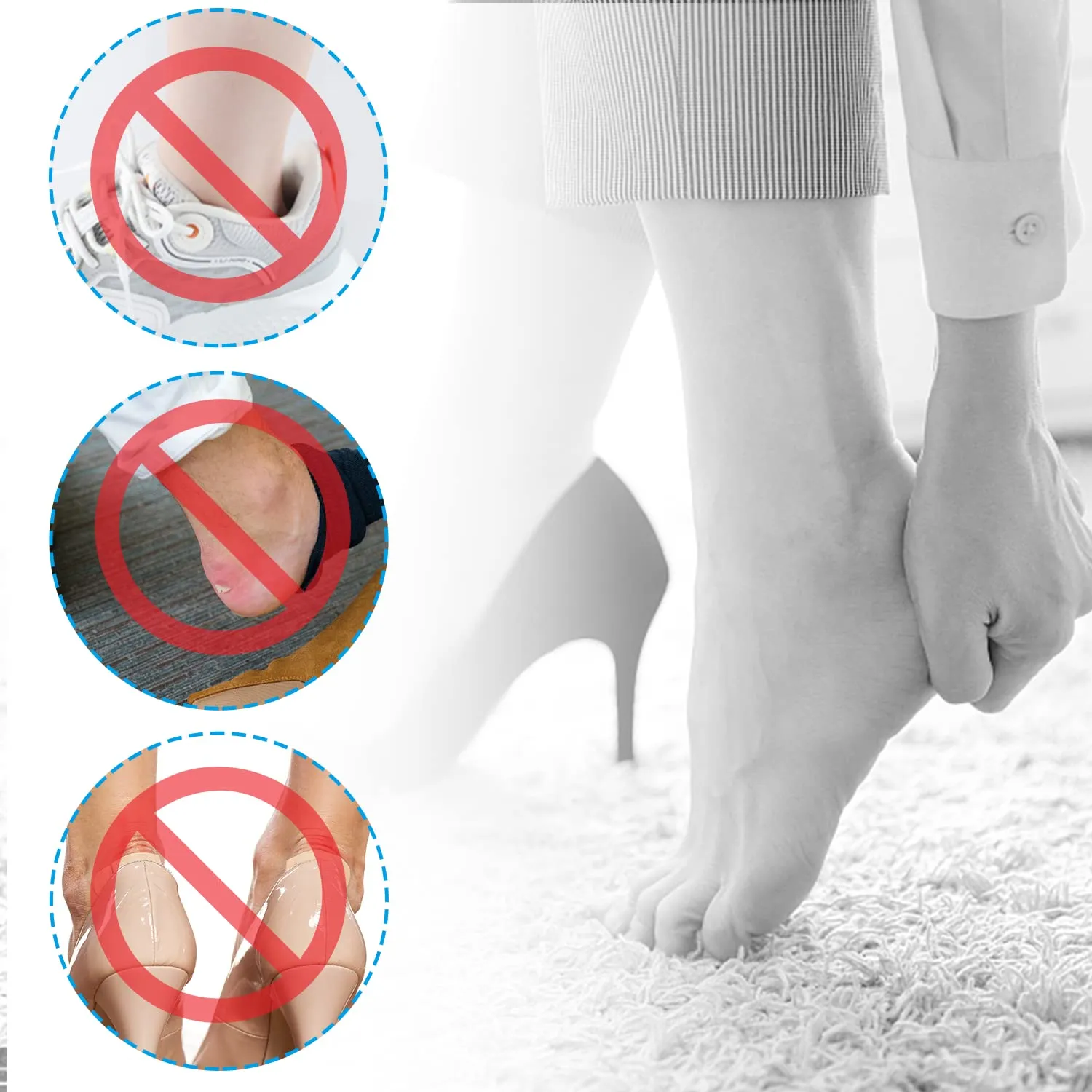 3 Pairs Heel Cushion Pads Heel Cushion Inserts Heel Protectors Heel Grips Shoes Pads Self Adhesive Heel Grip Liner,for Downsize,Prevent Grind Feet (Black,Gray,Beige)