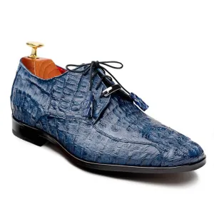 7CM/2.76 Inches CMR CHAMARIPA Elevate Your Style with Men's Navy Crocodile Derby Elevator Shoes