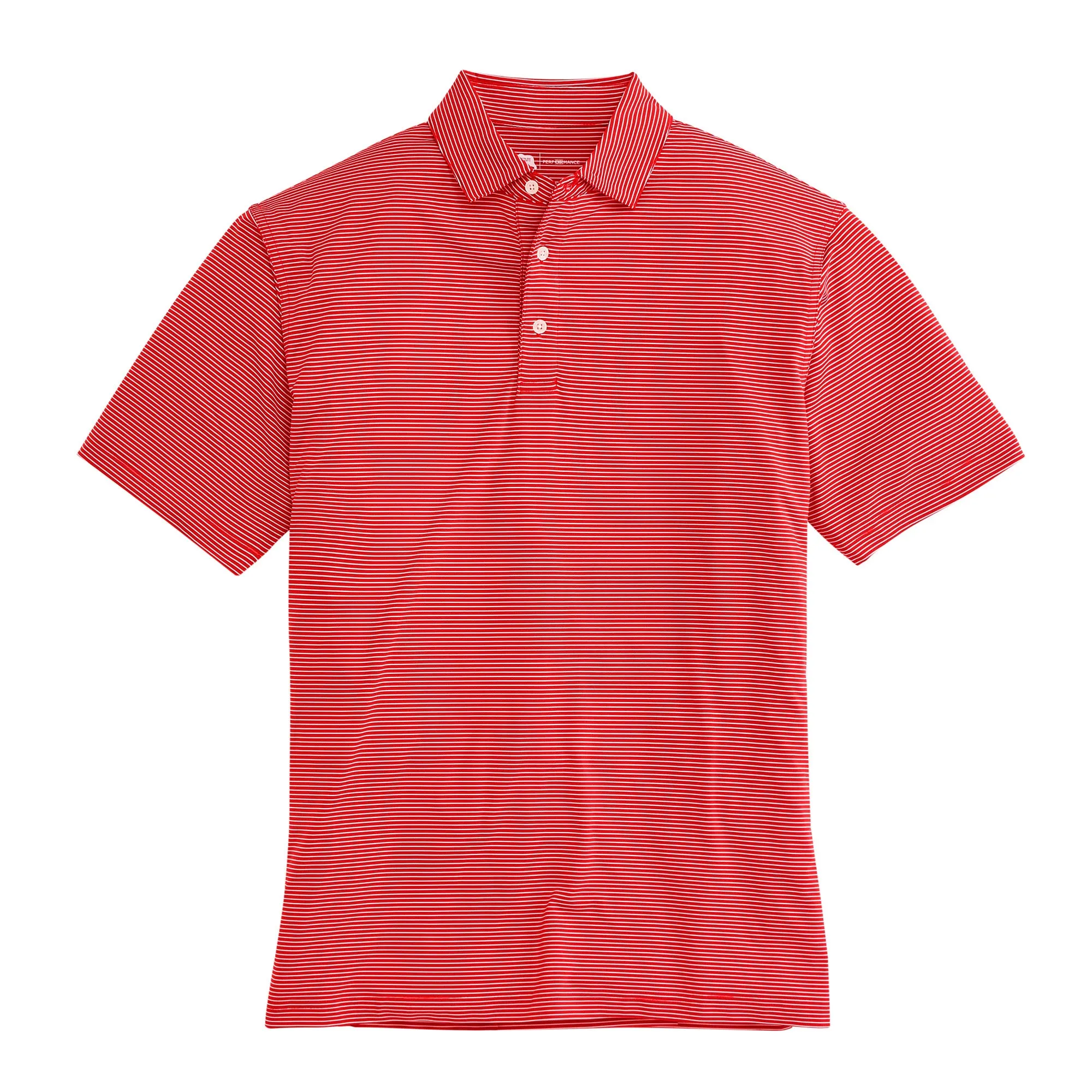 Birdie Stripe Performance Polo - Red/White