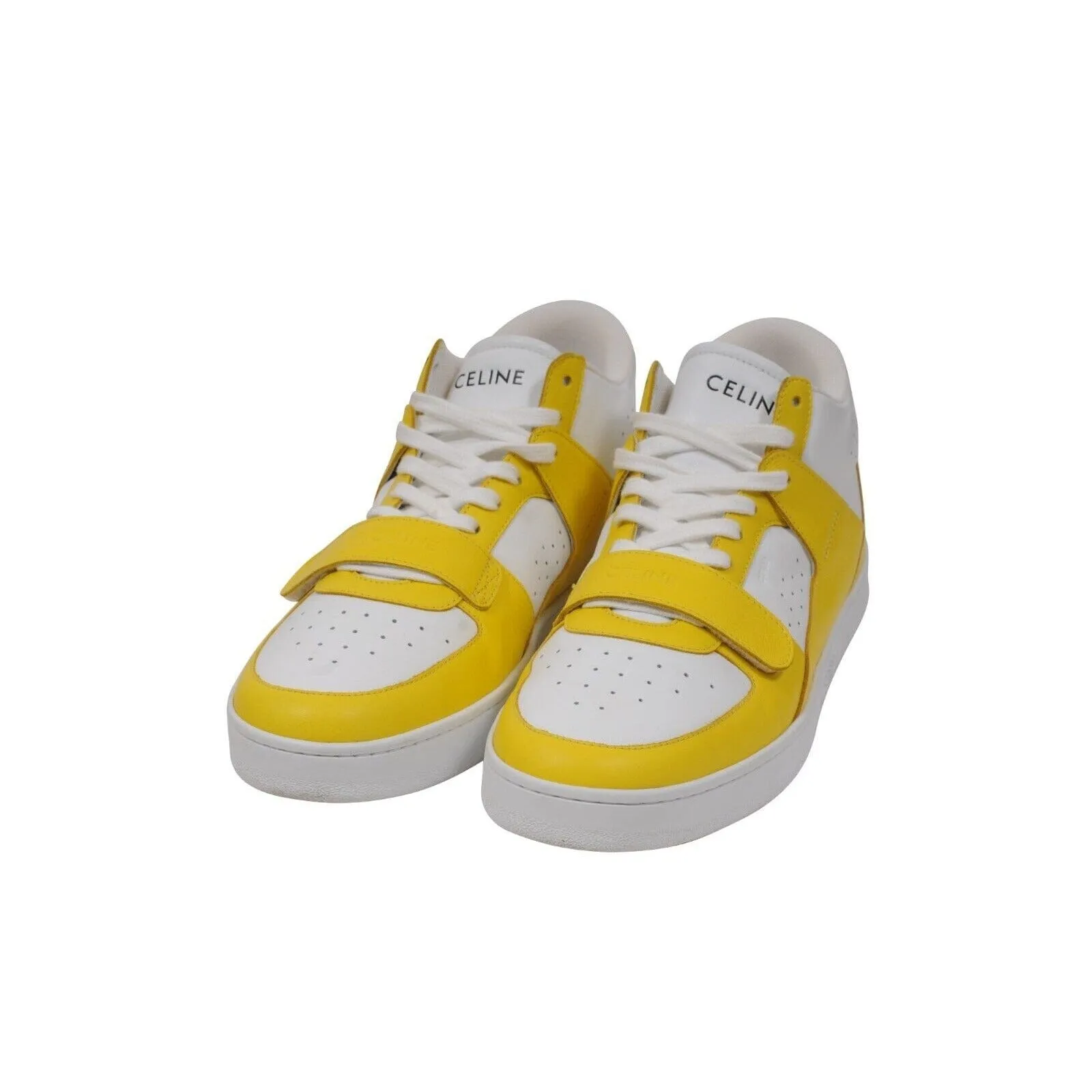 CT 02 Mid Top Sneakers Yellow White Leather Trainers