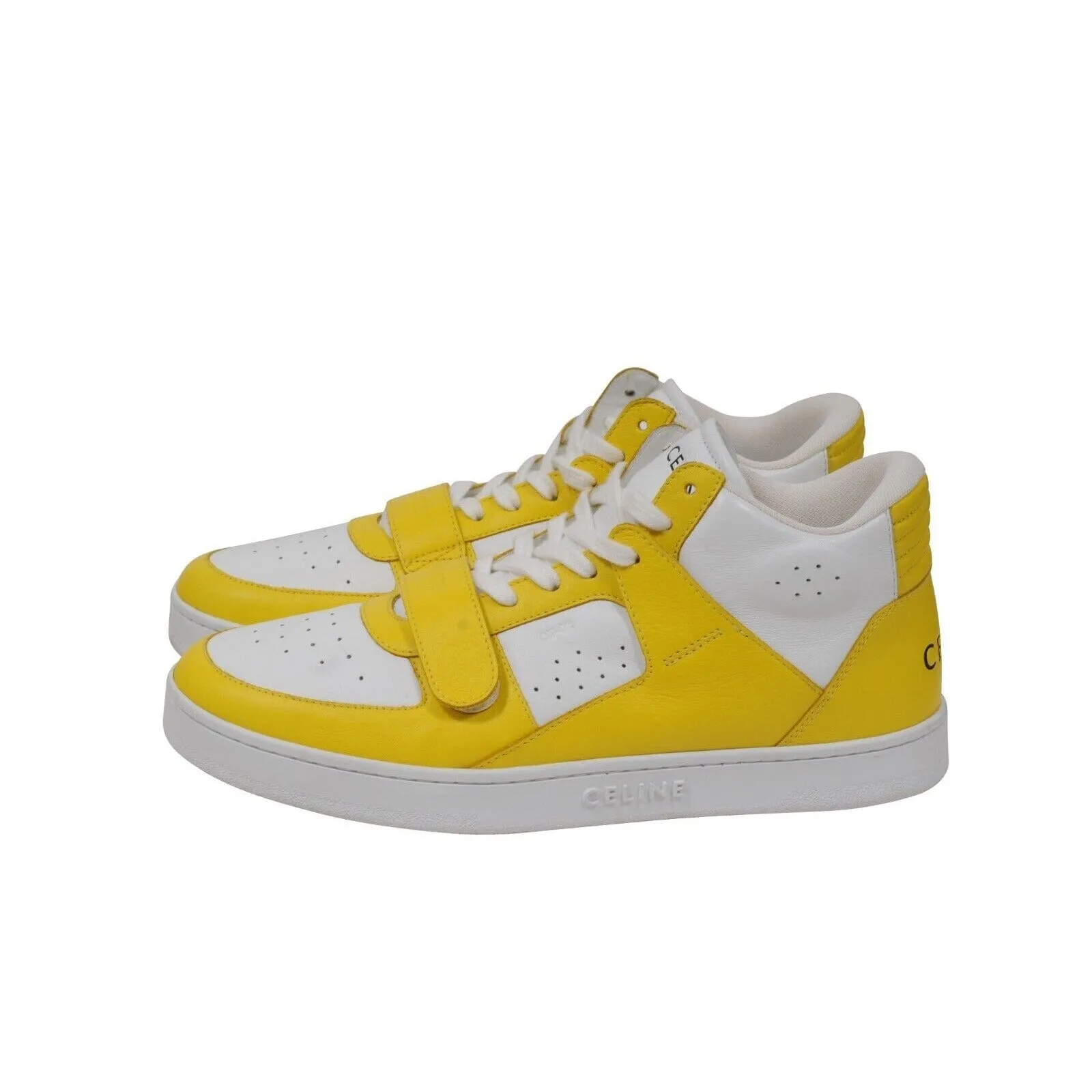 CT 02 Mid Top Sneakers Yellow White Leather Trainers