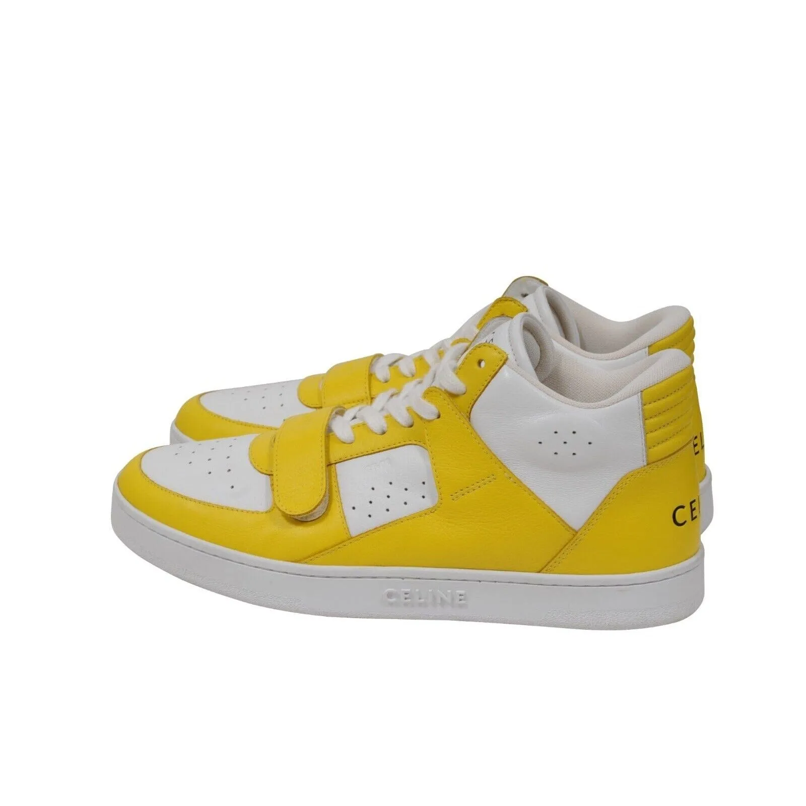 CT 02 Mid Top Sneakers Yellow White Leather Trainers