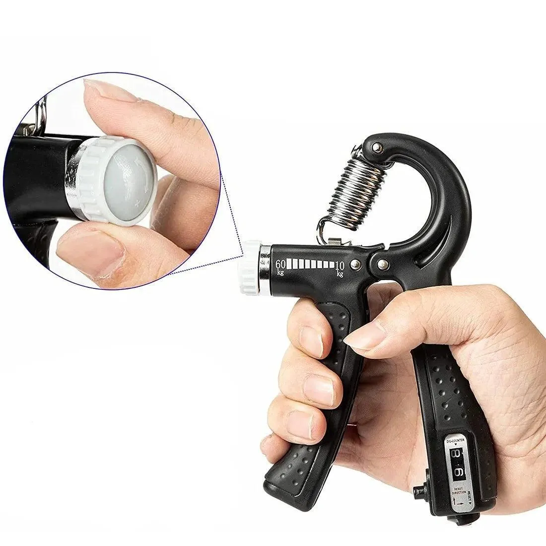 Hand Grip Strengthener, Adjustable 11.02-132.27lbs, Durable Aluminum, Non-Slip Handles, Ideal for Athletes & Rehab