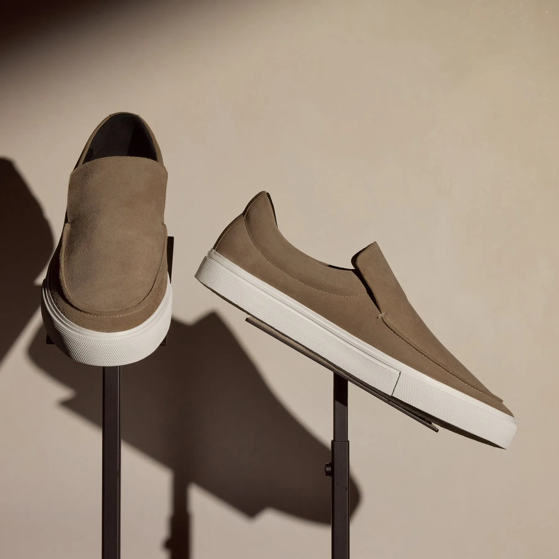 Men's Coastal Suede Slip On - Cement