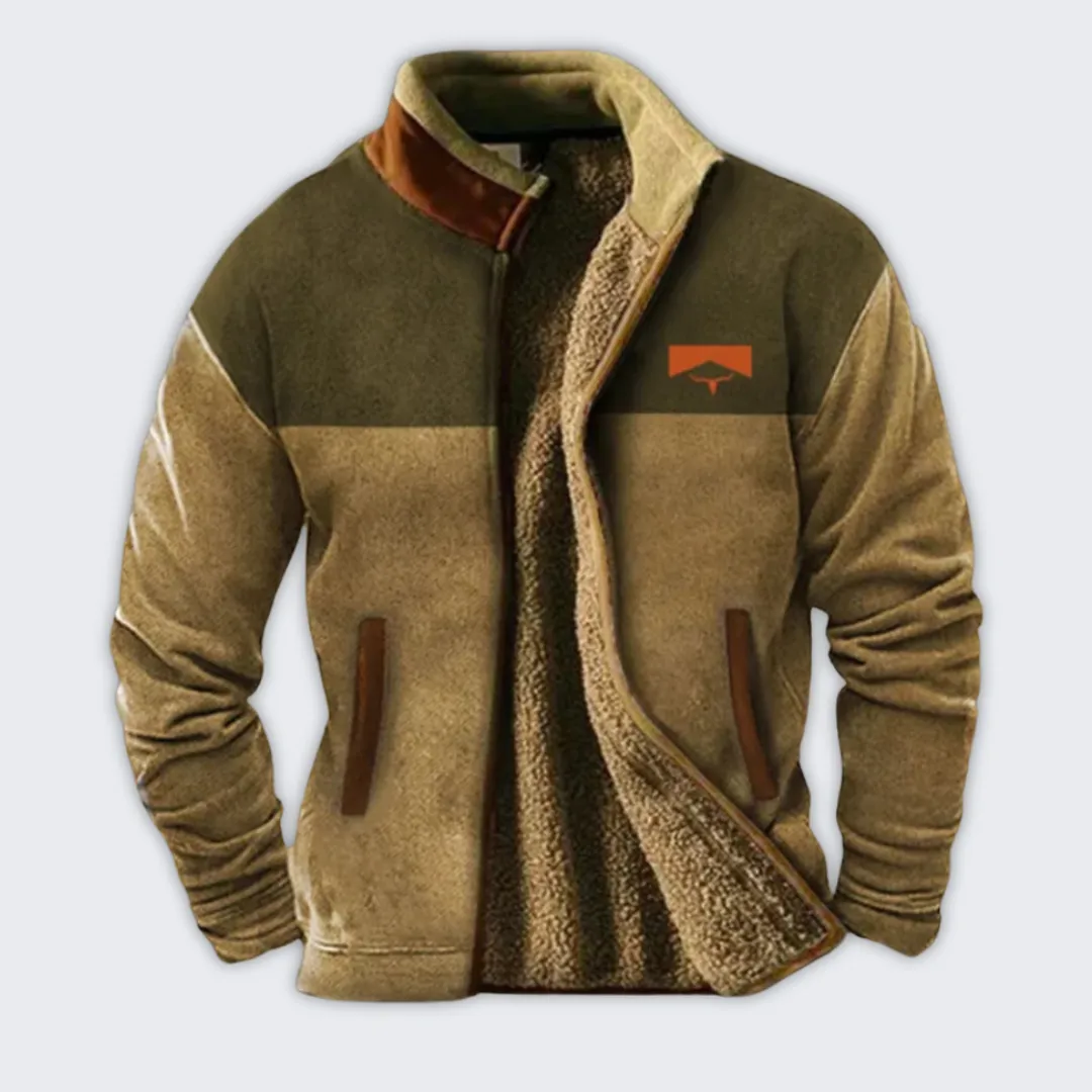 Men's Ethnic Print Fleece Sweater - Cozy Winter Outdoor Style
