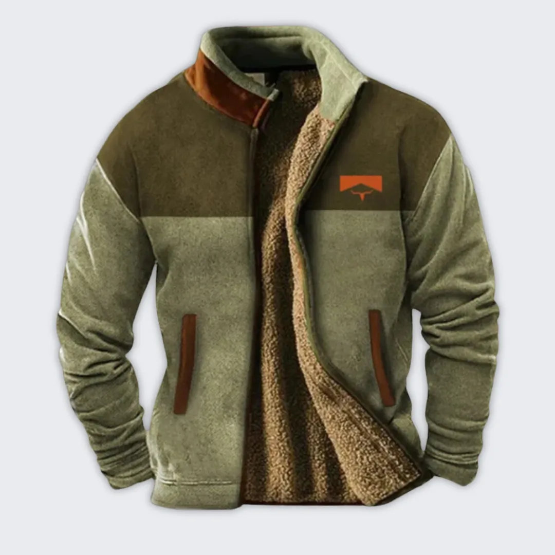 Men's Ethnic Print Fleece Sweater - Cozy Winter Outdoor Style