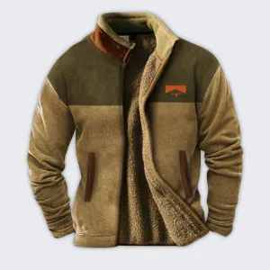 Men's Ethnic Print Fleece Sweater - Cozy Winter Outdoor Style