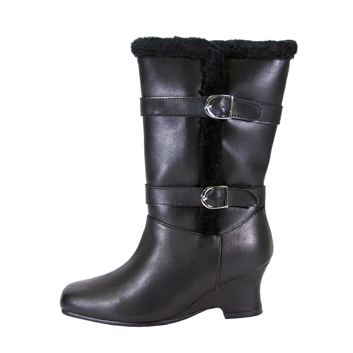 PEERAGE Rihanna Women's Wide Width Leather Boots with Zipper