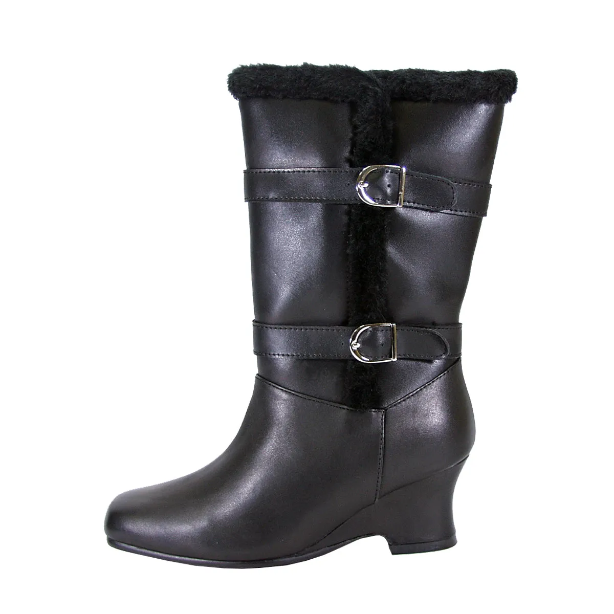 PEERAGE Rihanna Women's Wide Width Leather Dress Boots with Zipper