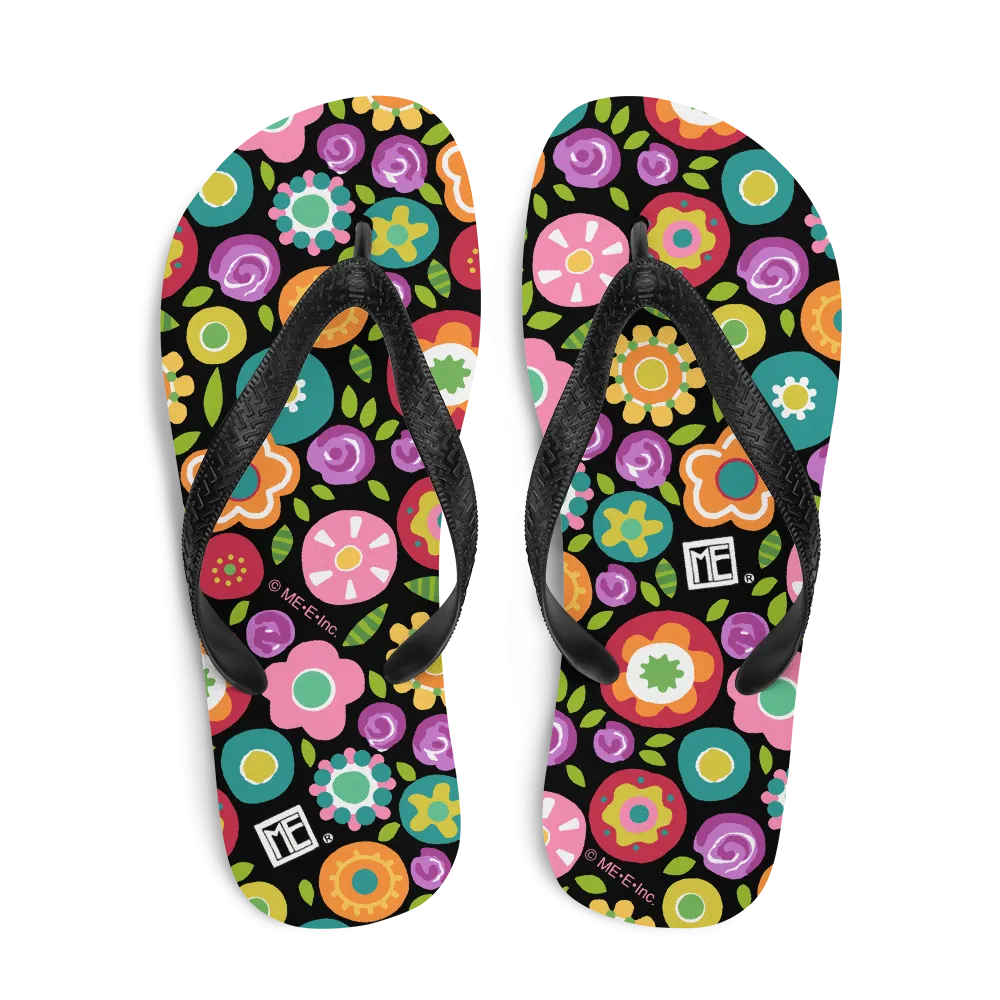 Rainbow Floral Flip-Flops