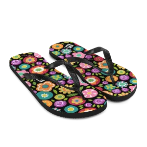Rainbow Floral Flip-Flops