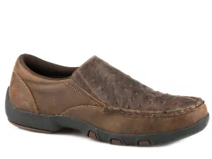 Roper Mens Owen Brown Leather Slip-On Shoes