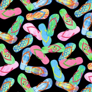 SUMMER VIBES Flip Flops Black