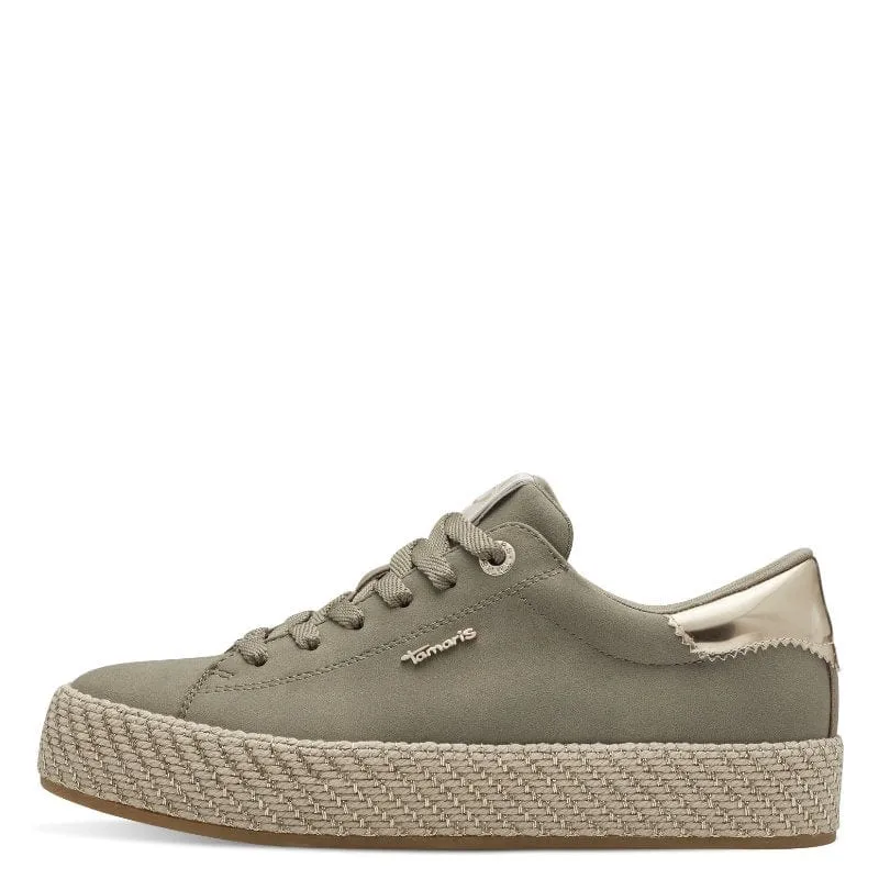 Tamaris Womens Sage GreenLace-up Shoe 1-23713-42