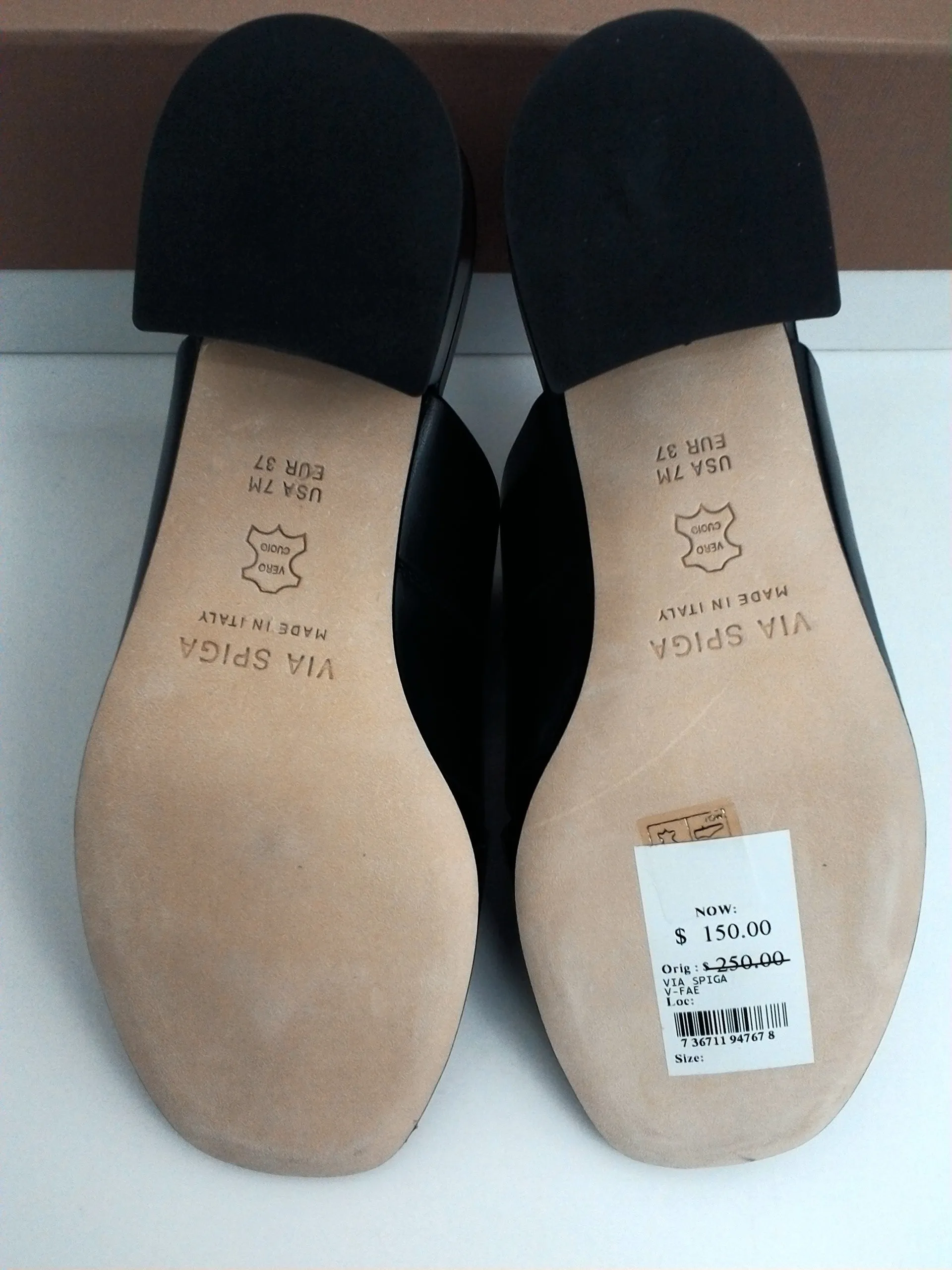 Via Spiga Women's V-Fae Black Leather Size 7 M