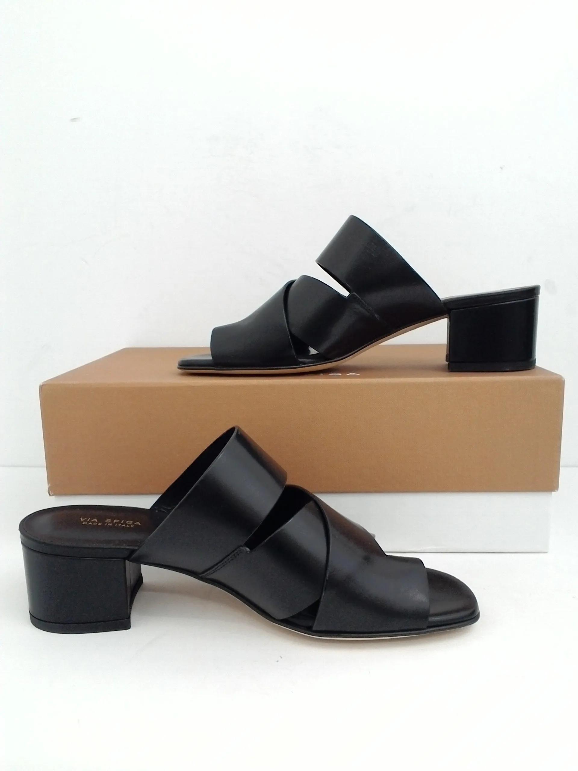Via Spiga Women's V-Fae Black Leather Size 7 M